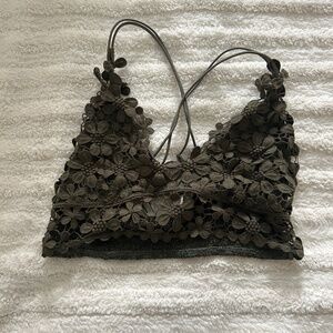 Free People Green Flower Bralette